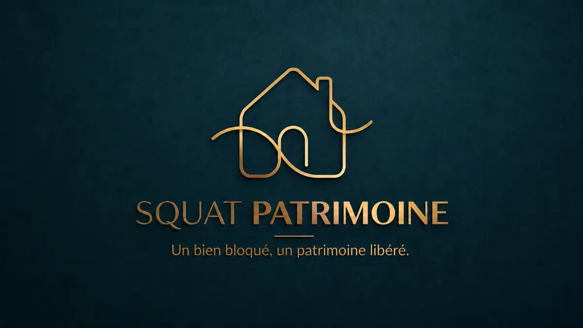Logo bleu nuit et or de Squat Patrimoine